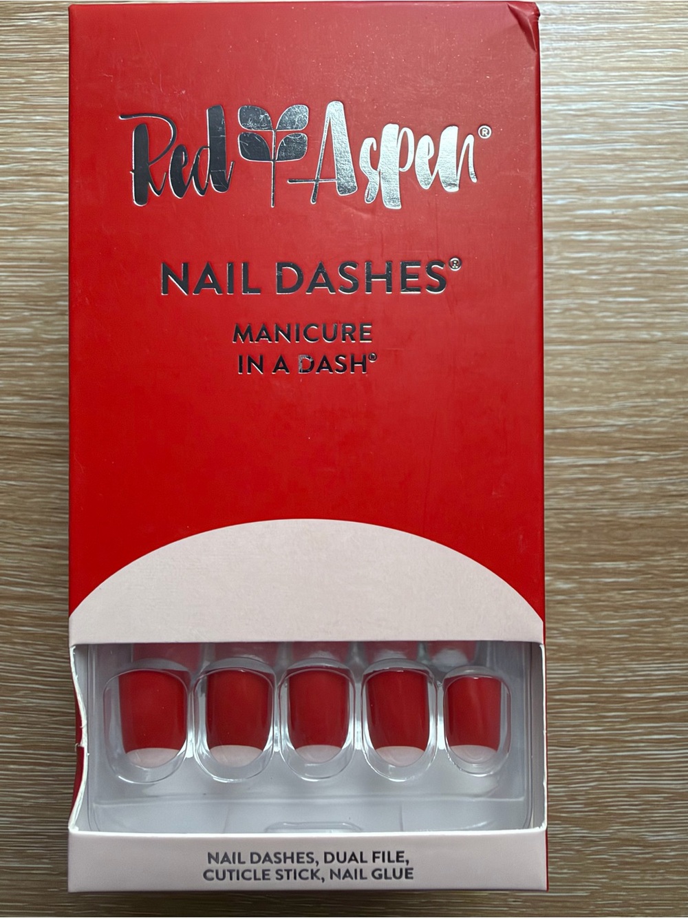 Red Aspen - Audrey The Icon - Press On Nails Kit - NEW! Short Square - Red